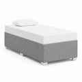 Letto singolo in tessuto Grigio con materasso in schiuma