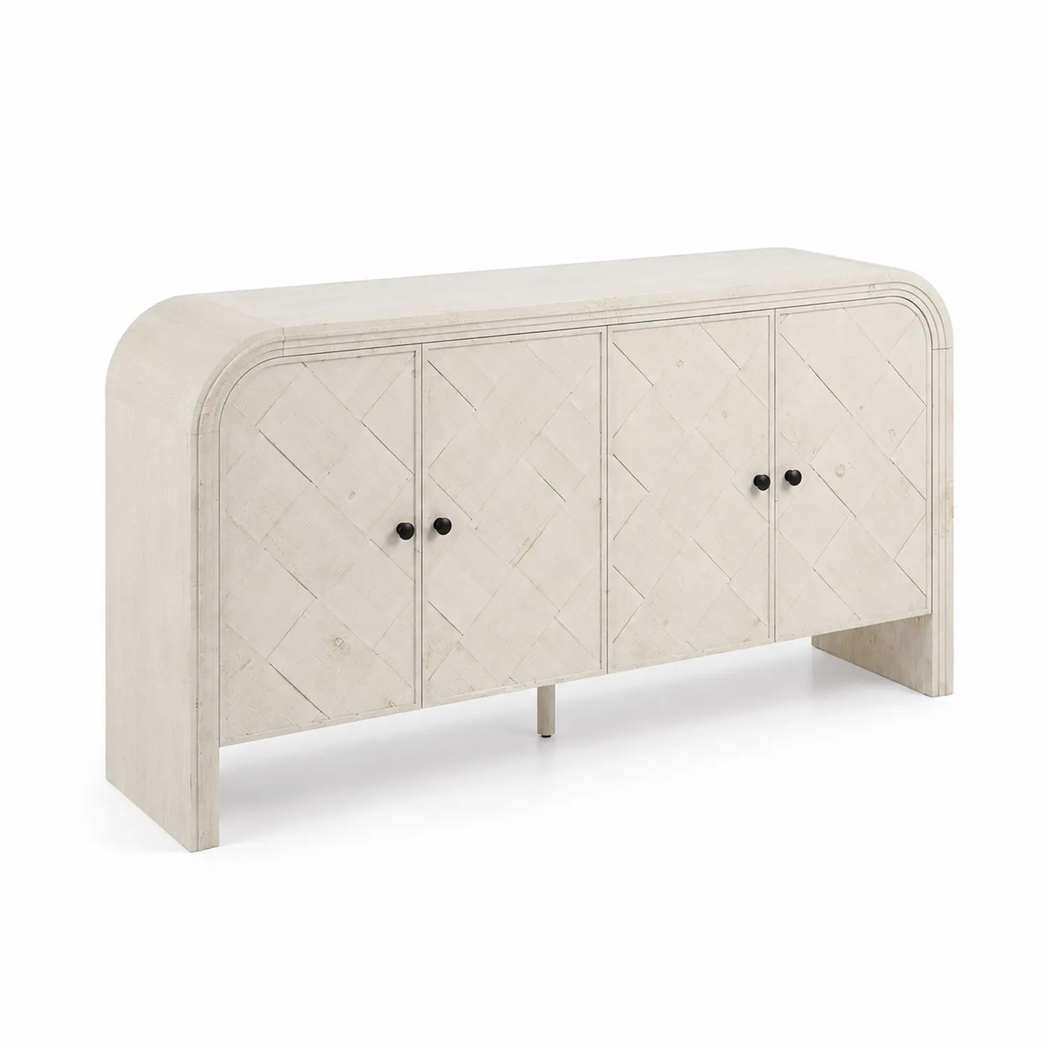 Credenza rettangolare in legno Bianco 180x45x85 cm