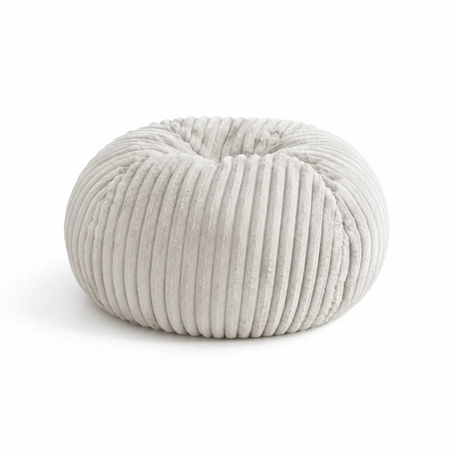 Pouf a Forma di Ciambella in Tessuto Grigio