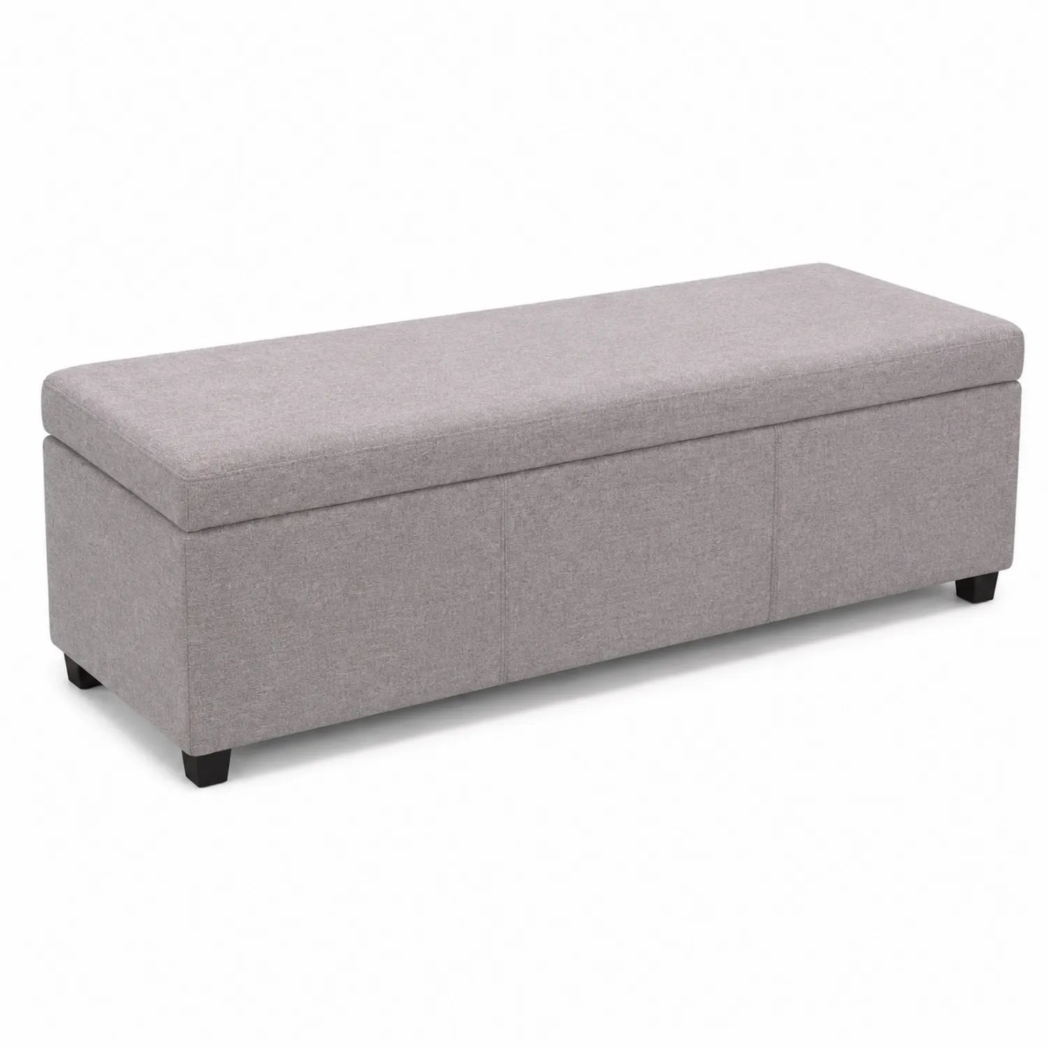 Panca Contenitore in Tessuto Grigio 120x40x40 cm