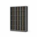 Libreria in alluminio con LED, 180x40x200 cm, Grigio