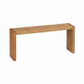 Consolle in Legno di Quercia e Rattan Intrecciato 120x30x75 cm