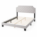 Letto matrimoniale in tessuto grigio con struttura in legno 200x160 cm