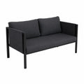 Divano in metallo e tessuto poliestere grigio 140x70x75 cm