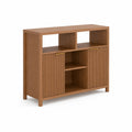 Credenza in legno con ante e ripiani aperti, 120x40x85 cm, Marrone