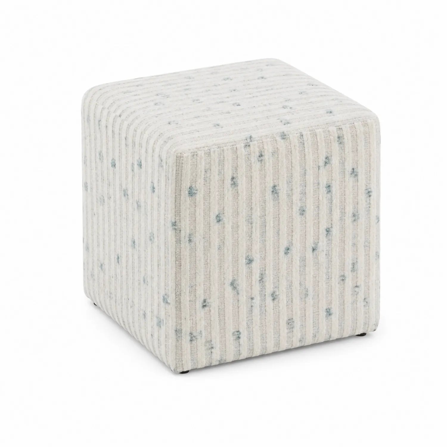 Pouf Cubo in Legno e Poliestere 40x40x40 cm Beige/Maculato