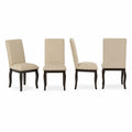 Set di 4 Sedie in Legno e Tessuto Beige