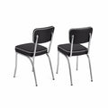 Set di 2 Sedie in Metallo con Rivestimento Nero