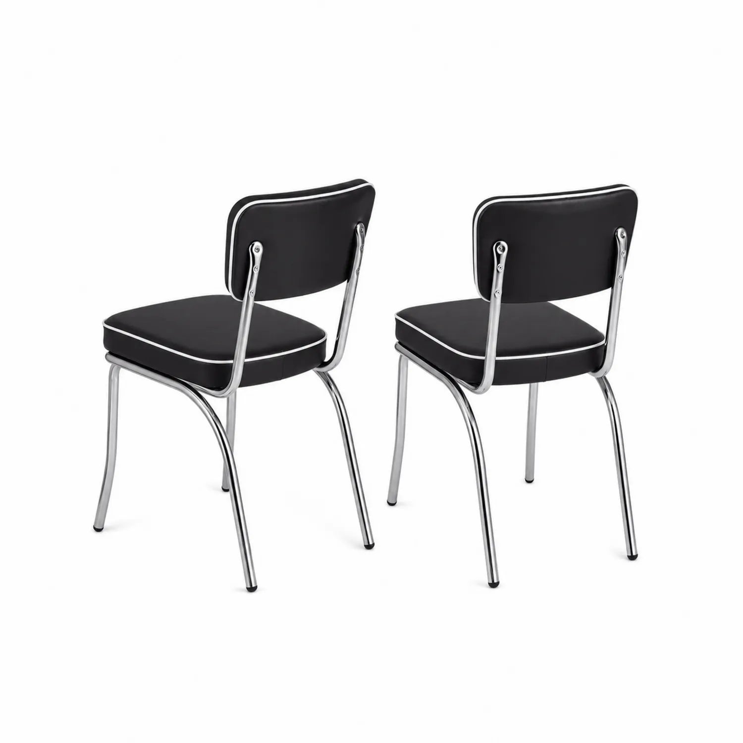 Set di 2 Sedie in Metallo con Rivestimento Nero