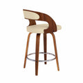 Sgabello da Bar in Legno e PU Beige