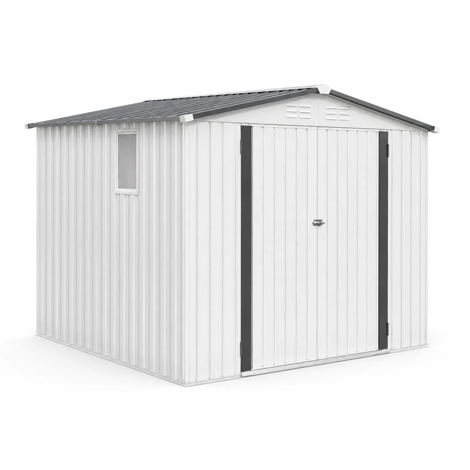 Capanno in Acciaio Zincato con Porta Doppia e Finestra 213x127x185 cm