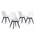 Set di 4 Sedie in Plastica con Gambe in Legno Nero