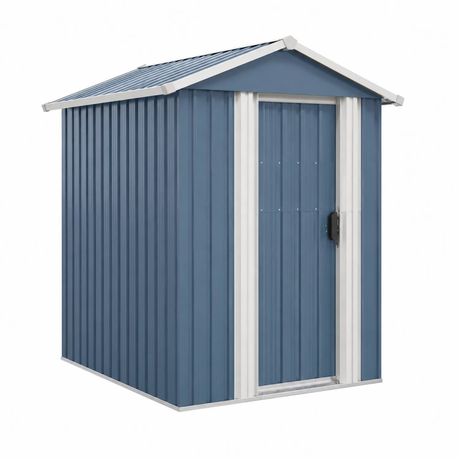 Capanno da Giardino in Metallo Zincato Blu 213x130x185 cm