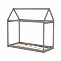 Letto per Bambini a Casetta in Metallo Grigio