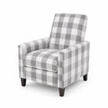 Recliner with checkered fabric in Grey/White