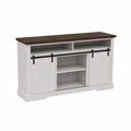 Credenza Porta TV in Legno con Ante Scorrevoli 120x40x80 cm