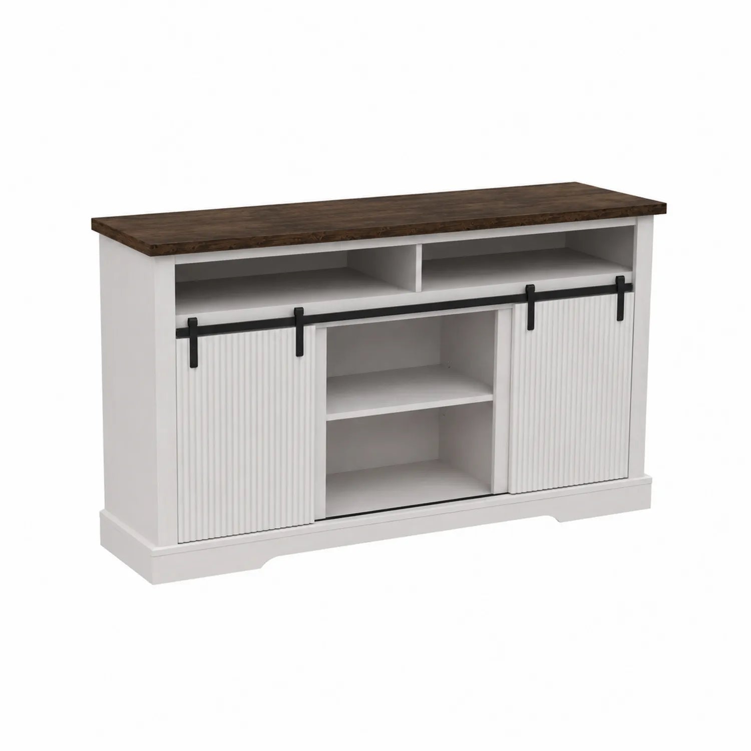 Credenza Porta TV in Legno con Ante Scorrevoli 120x40x80 cm