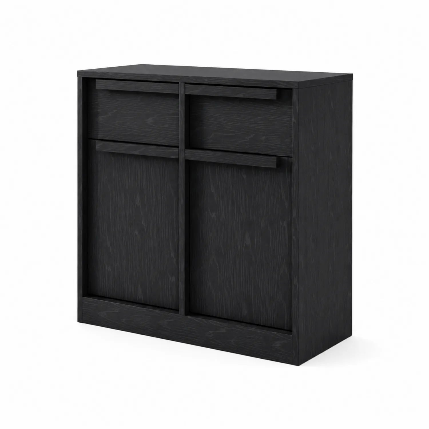 Credenza in Legno con Ante Scorrevoli Nero