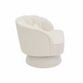Poltrona girevole in tessuto beige 75x75x85 cm