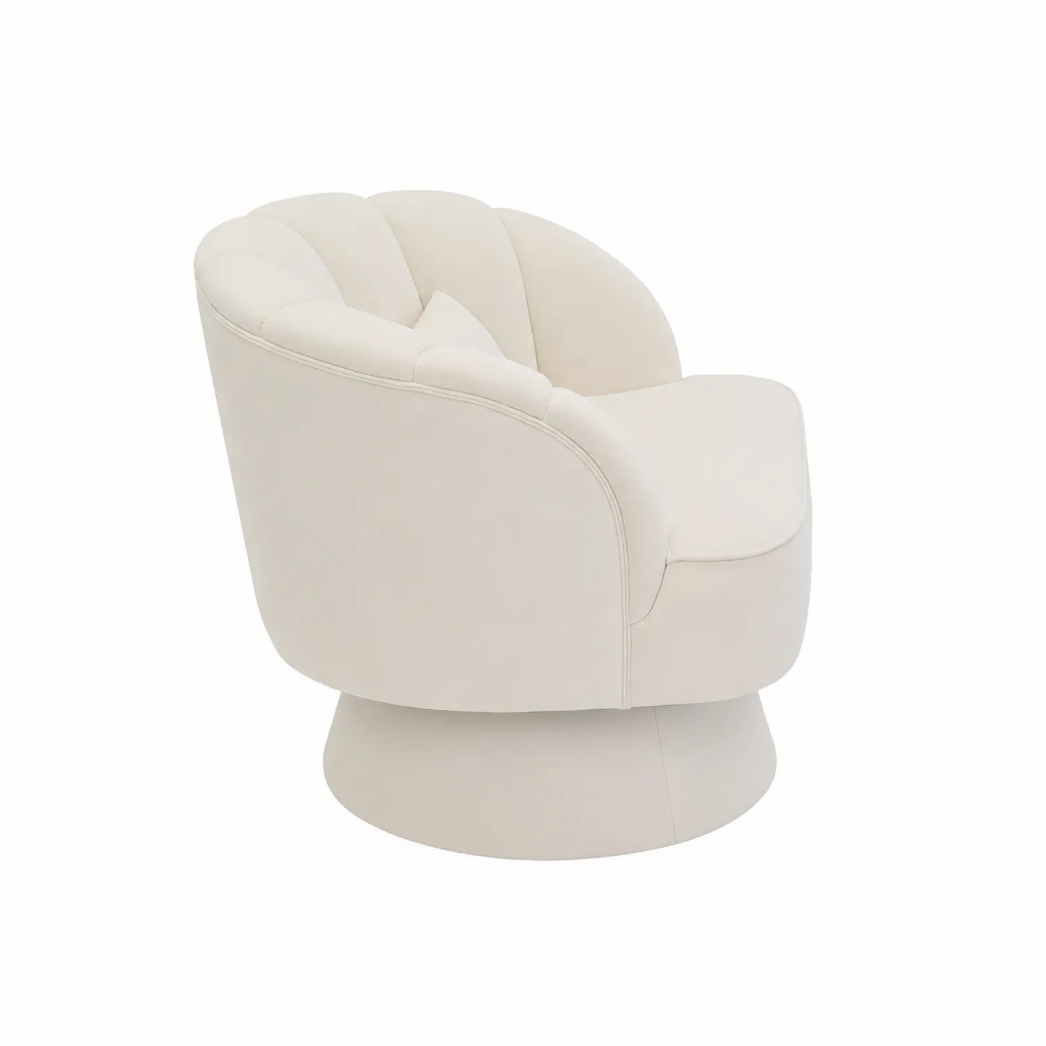 Poltrona girevole in tessuto beige 75x75x85 cm