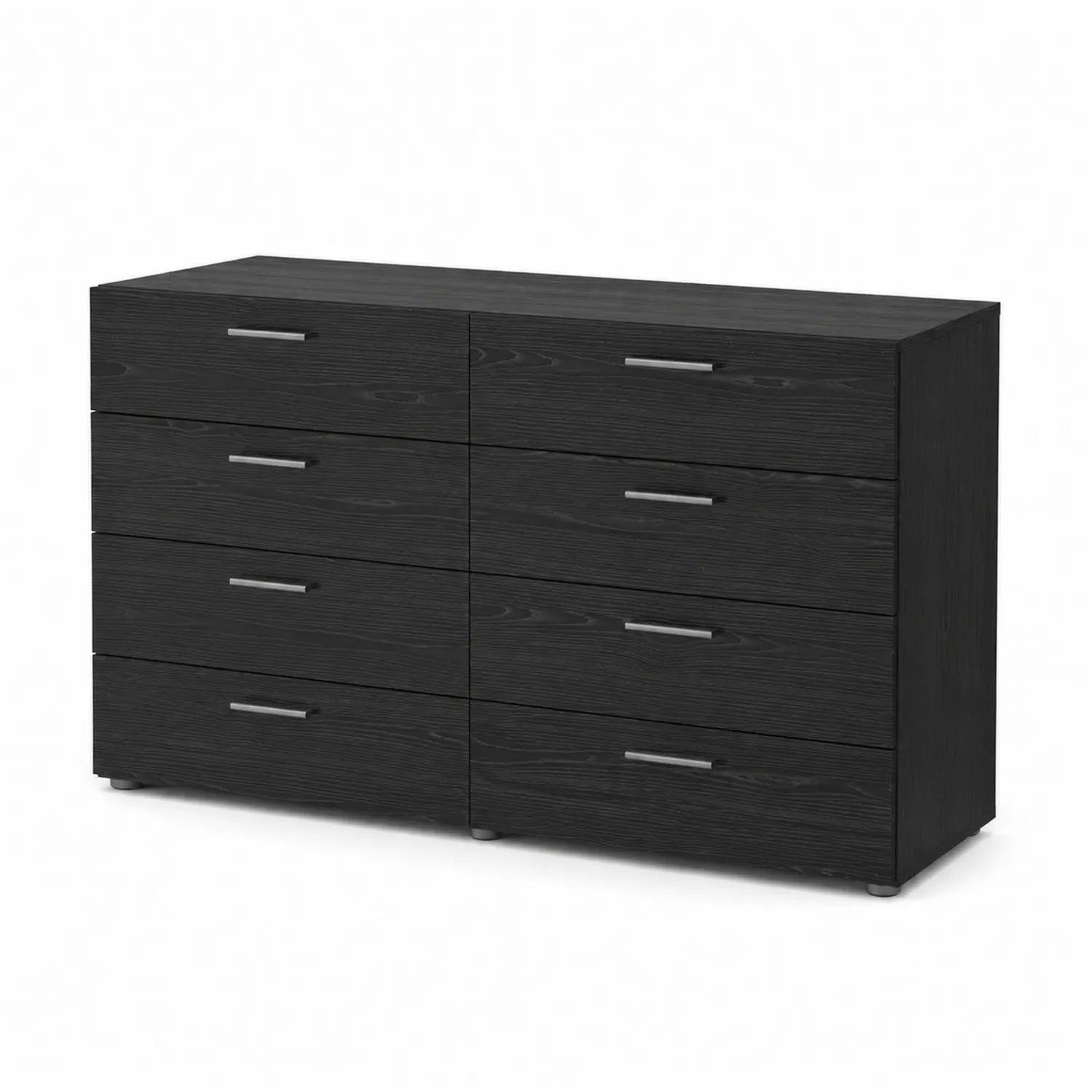 Cassettiera Rettangolare 6 Cassetti in Legno Composito Nero